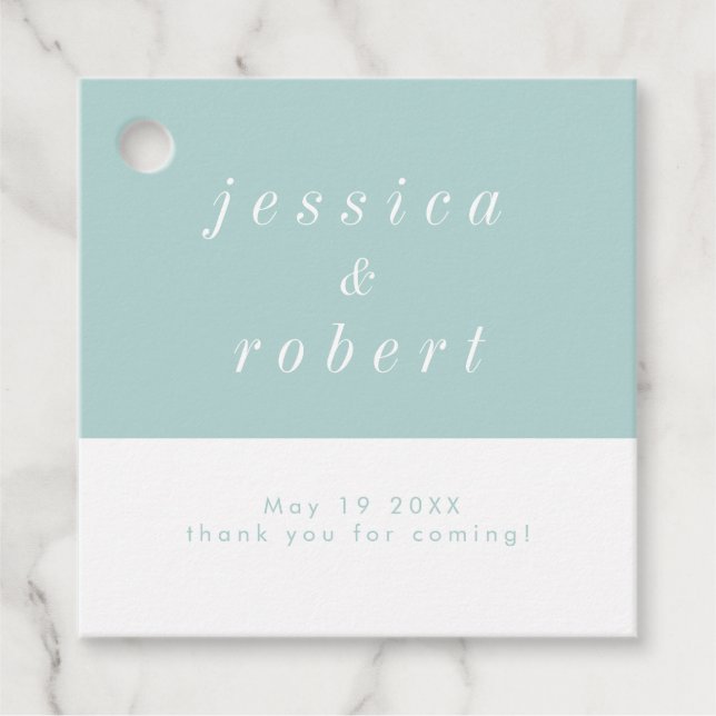 Einfache Minimalistische Pastellverheiratung Geschenkanhänger (Vorderseite)