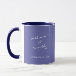 Einfache Minimalistische Periwinkle Blue Wedding Tasse
