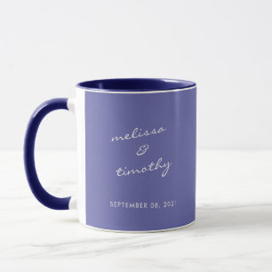 Einfache Minimalistische Periwinkle Blue Wedding Tasse