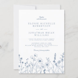 Einfache Minimalistische Periwinkle-Wildblume Hoch Einladung