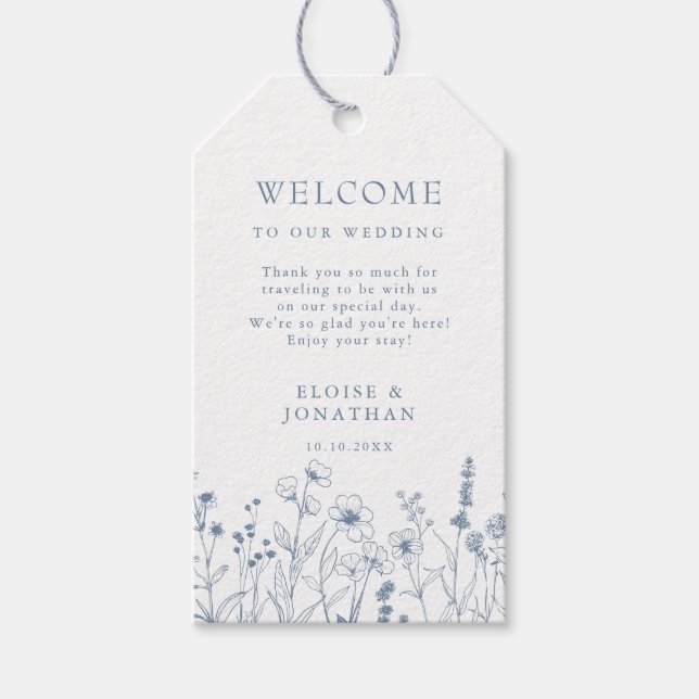 Einfache Minimalistische Periwinkle-Wildblume Hoch Geschenkanhänger (Vorderseite)