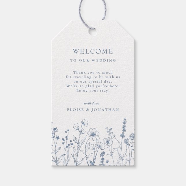 Einfache Minimalistische Periwinkle-Wildblume Hoch Geschenkanhänger (Vorderseite)