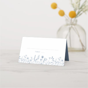 Einfache Minimalistische Periwinkle-Wildblume Hoch Platzkarte