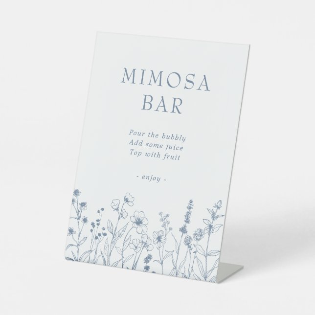 Einfache Minimalistische Periwinkle Wildblume Mimo Sockelschild (Vorderseite)