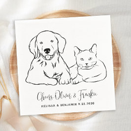 Einfache Minimalistische Personalisierte Hunde-Kat Serviette