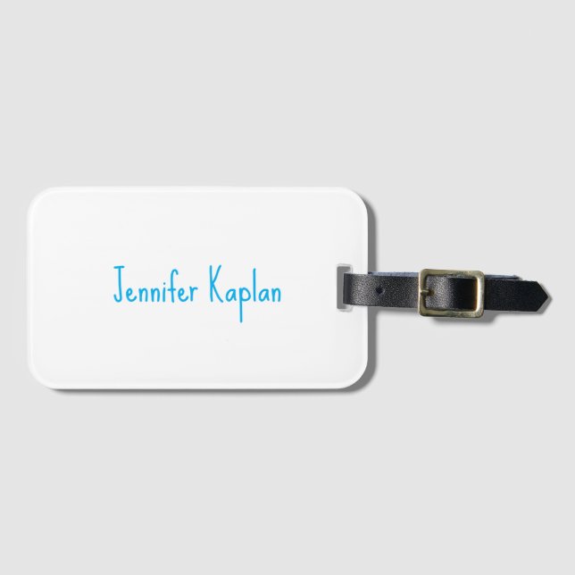 Einfache minimalistische professionelle handschrif gepäckanhänger (Vorderseite (Horizontal))