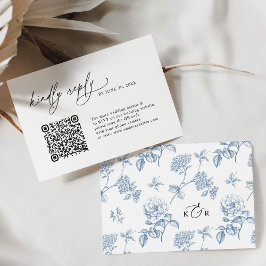 Einfache Minimalistische QR-Code-Hochzeiten von RS RSVP Karte