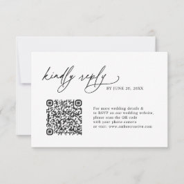 Einfache, minimalistische QR-Code-Hochzeits-RSVP-K RSVP Karte