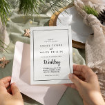 Einfache Minimalistische Rahmenhochzeit Einladung<br><div class="desc">Diese einfache,  minimalistische,  informelle Rahmen Hochzeitseinladung ist perfekt für eine elegante Hochzeit. Das klassische Design zeichnet sich durch einen einfachen Rahmen und eine rustikale schwarz-weiße Typografie mit einem modernen minimalen Look aus. QSD112</div>