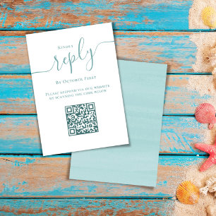 Einfache Minimalistische Reaktion UAWG QR-Code Tür RSVP Karte