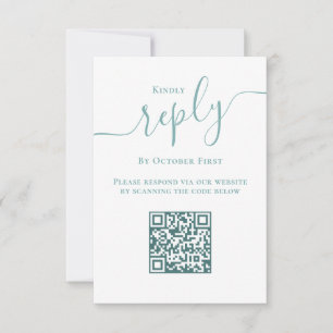 Einfache Minimalistische Reaktion UAWG QR-Code Tür RSVP Karte