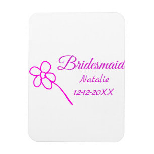 Einfache minimalistische rosa Brautjungfer-Text mi Magnet