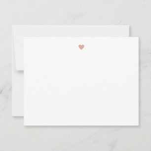 Einfache Minimalistische Rosa Herzbeschlag Mitteilungskarte