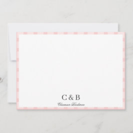Einfache Minimalistische rosa Streifen Mitteilungskarte