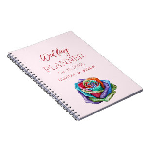 Einfache Minimalistische Rose Hochzeitsplaner Notizblock