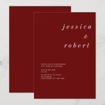 Einfache Minimalistische Rot-Weiß-Hochzeit