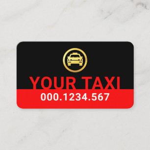 Einfache minimalistische rote Taxischilder Visitenkarte