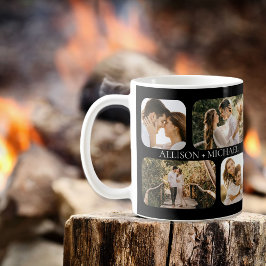 Einfache Minimalistische Rounded-Edge-Foto-Paare Kaffeetasse