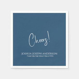 Einfache Minimalistische Royal Blue Graduation Par Serviette