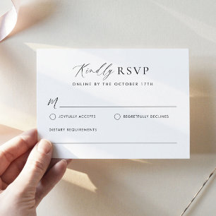 Einfache Minimalistische RSVP-Karte Mitteilungskarte