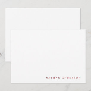 Einfache Minimalistische Ruby Red Correspondence Mitteilungskarte