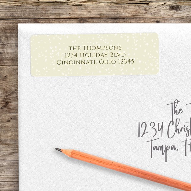 Einfache Minimalistische Rücksendeadresse (Simple minimalist classic gold white speckles return address label. )
