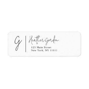 Einfache Minimalistische Rücksendeadresse für Mono