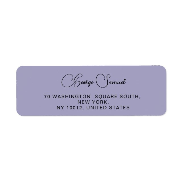 Einfache Minimalistische Rücksendeadressen-Aufkleb (Vorne)