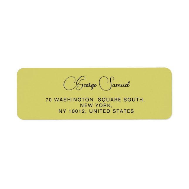 Einfache Minimalistische Rücksendeadressen-Aufkleb (Vorne)