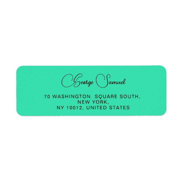 Einfache Minimalistische Rücksendeadressen-Aufkleb (Vorne)