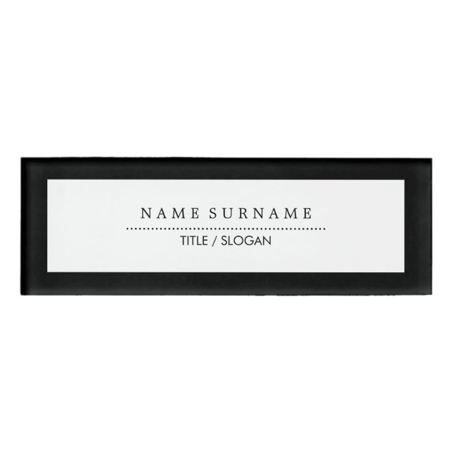 Einfache Minimalistische saubere moderne Namenschild (Vorderseite)