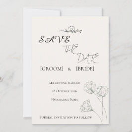 Einfache Minimalistische "Save the Date"-Karte Save The Date