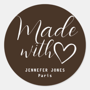 Einfache Minimalistische Schokolade aus Liebe Runder Aufkleber