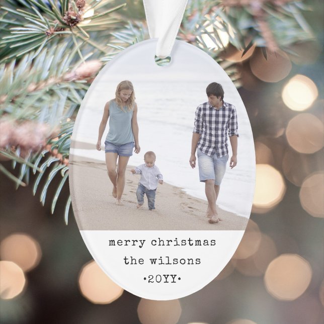 Einfache Minimalistische Schreibmaschine Weihnacht Ornament (Von Creator hochgeladen)