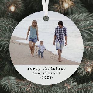 Einfache Minimalistische Schreibmaschine Weihnacht Ornament Aus Metall