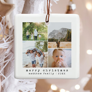 Einfache minimalistische Schreibmaschinen-Fotocoll Keramikornament