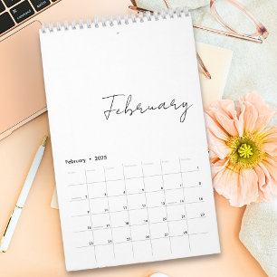 Einfache Minimalistische Schreibmonate Kalender