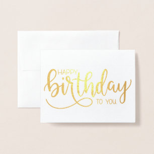 Einfache Minimalistische Schriftzeichen Geburtstag Folienkarte