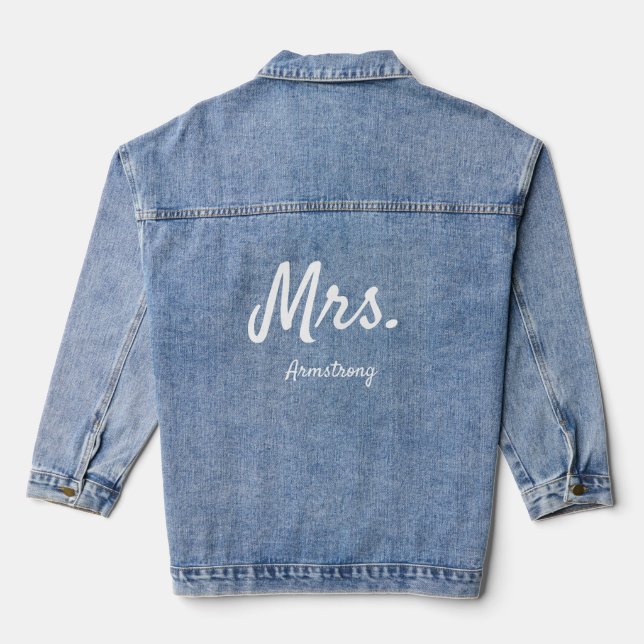Einfache Minimalistische Schriftzeichen Jeansjacke (Rückseite)
