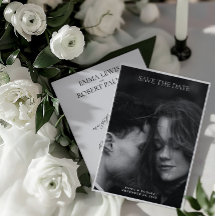 Einfache Minimalistische Schwarz-Weiß-Foto-Hochzei