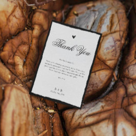 Einfache Minimalistische Schwarz-Weiß-Hochzeit Dankeskarte