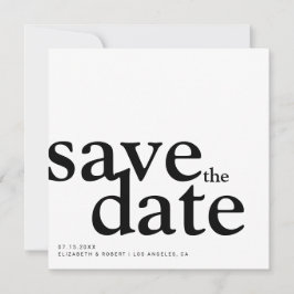 Einfache Minimalistische Schwarz/Weiß Moderne Klas Save The Date