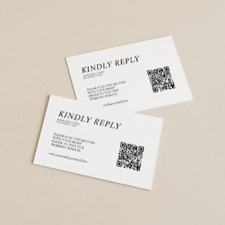 Einfache minimalistische Schwarz-Weiß-QR-Code-Hoch Begleitkarte