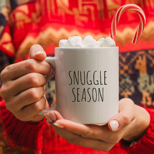 Einfache Minimalistische Schwarz-Weiß-Snuggge-Sais Kaffeetasse