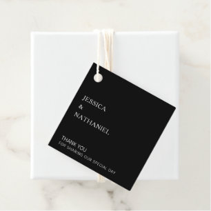 Einfache Minimalistische Schwarze Moderne Hochzeit Geschenkanhänger