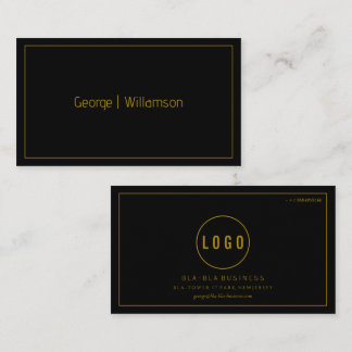 Einfache minimalistische schwarze und goldene Visi Visitenkarte