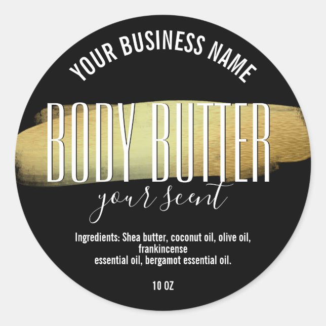 EINFACHE MINIMALISTISCHE Schwarzweiß-KÖRPERBUTTER Runder Aufkleber (Vorderseite)