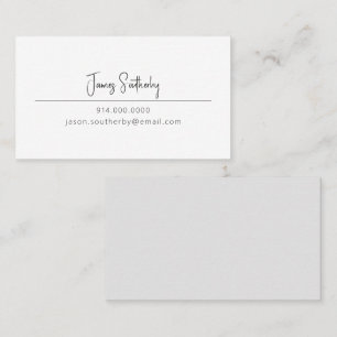 Einfache Minimalistische Schwarzweiß-Persönlichkei Visitenkarte