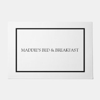 Einfache Minimalistische Schwarzweiß-Weiß-Monogram Fußmatte