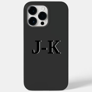 Einfache Minimalistische Schwarzweißmonogramm Case-Mate iPhone 14 Pro Max Hülle